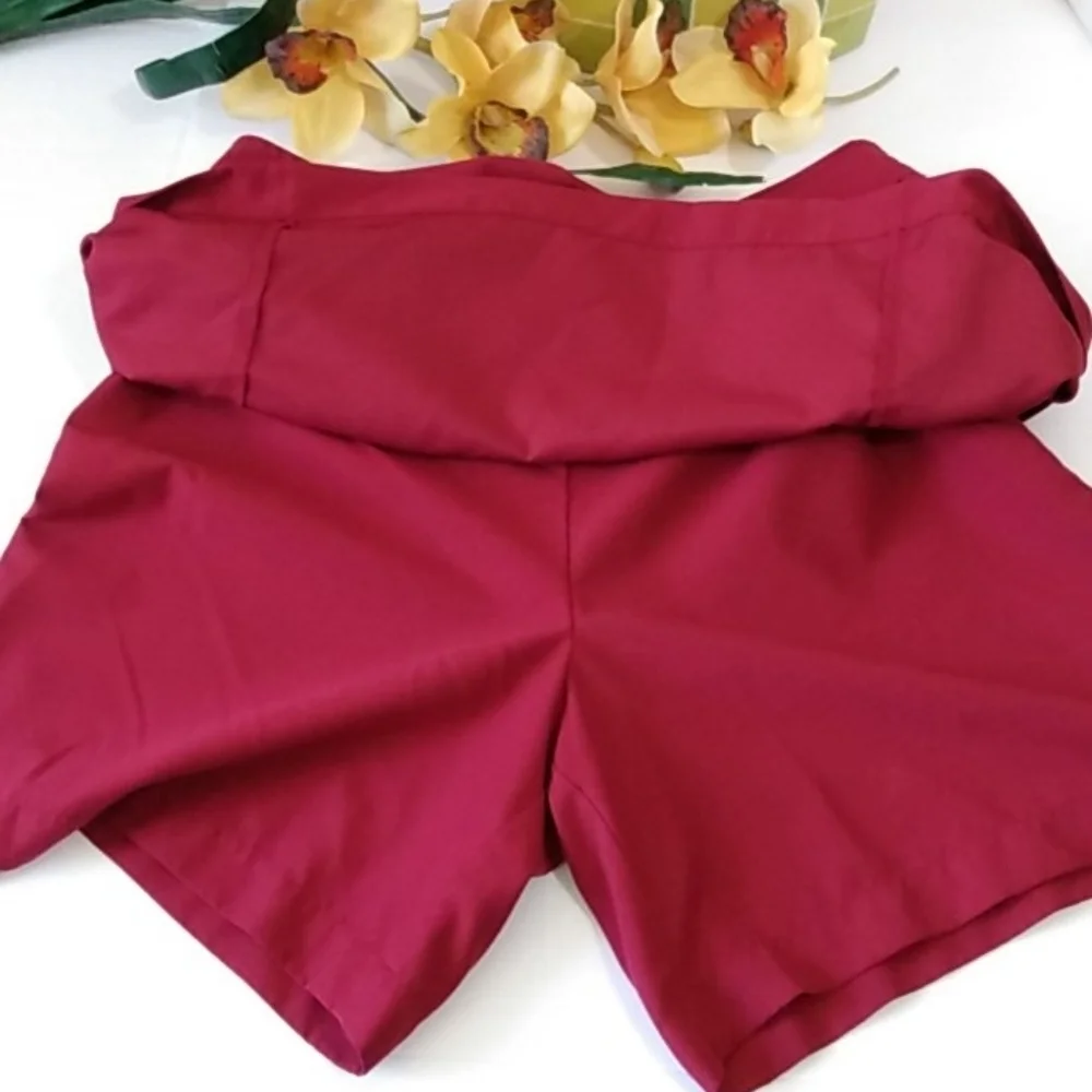 IZOD BURGUNDY SKORT SHORTS SKIRT SIZE 10 - Picture 8 of 11